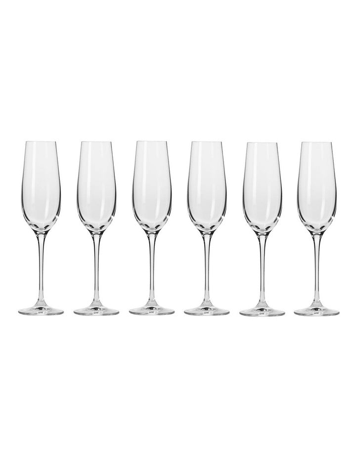 Harmony Champagne Flute 200ml Set of 6 Gift Boxed in Clear