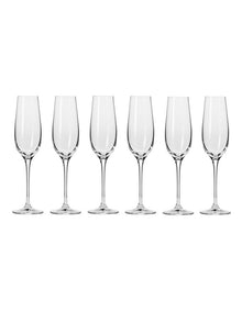 Harmony Champagne Flute 200ml Set of 6 Gift Boxed in Clear