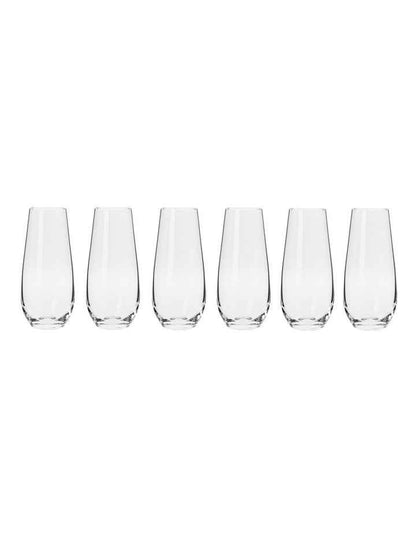 Harmony Stemless Flute Glasses 250ml Set of 6 Gift Boxed