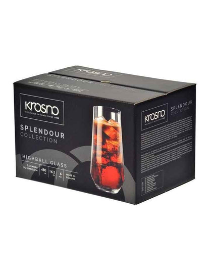 Splendour Highball 490ml Set of 6 Gift Boxed  in Clear