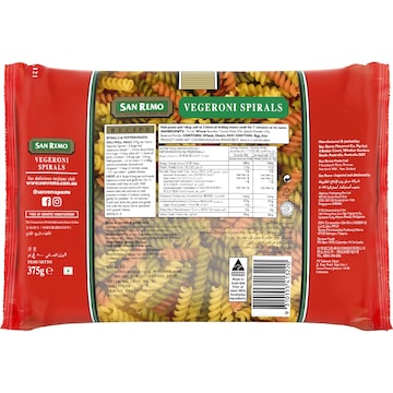 San Remo Spirals Vegeroni 375g
