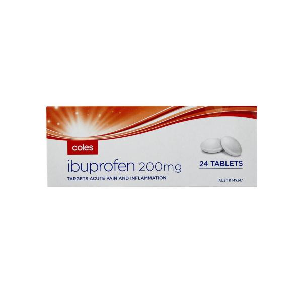 COLES IBUPROFEN TABLETS 24 PACK