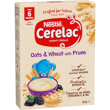 Nestle Cerelac Baby Cereal Oats & Wheat With Prune 6M+ 200g