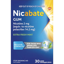 Nicabate Quit Smoking Chewing Gum Regular Strength 2mg Nicotine 30 Pack