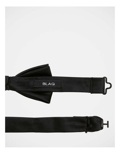 Solid Black Bow Tie in Black