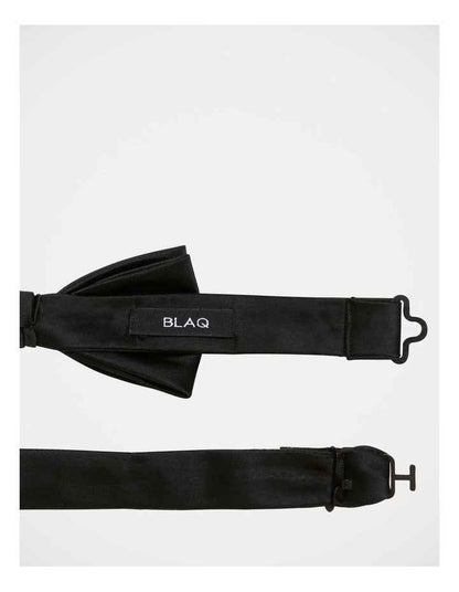 Solid Black Bow Tie in Black