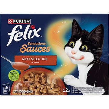 Felix Sensations Sauces Meat Selection Wet Cat Food 85g x 12 pack
