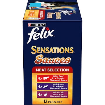 Felix Sensations Sauces Meat Selection Wet Cat Food 85g x 12 pack