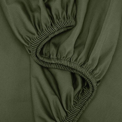 500 Thread Count Australian Grown Cotton Fitted Sheet - Queen Bed, Forest