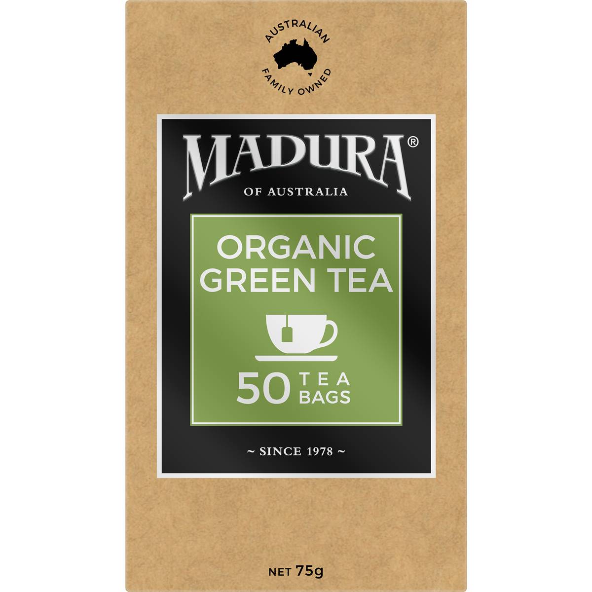 Madura Organic Green Tea Bags 50 Pack