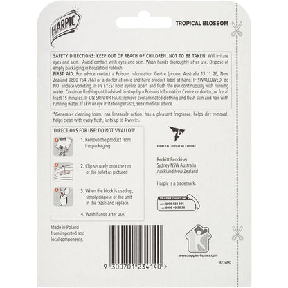 Harpic Fresh Power Tropical Blossom Toilet Cleaner Block 1 Pack