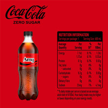 Coca-Cola Zero Sugar Soft Drink Bottle 600mL