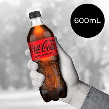 Coca-Cola Zero Sugar Soft Drink Bottle 600mL