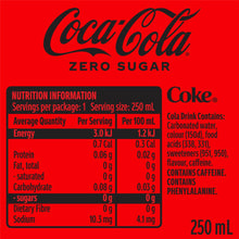 Coca-Cola Zero Sugar Soft Drink Mini Can 250mL
