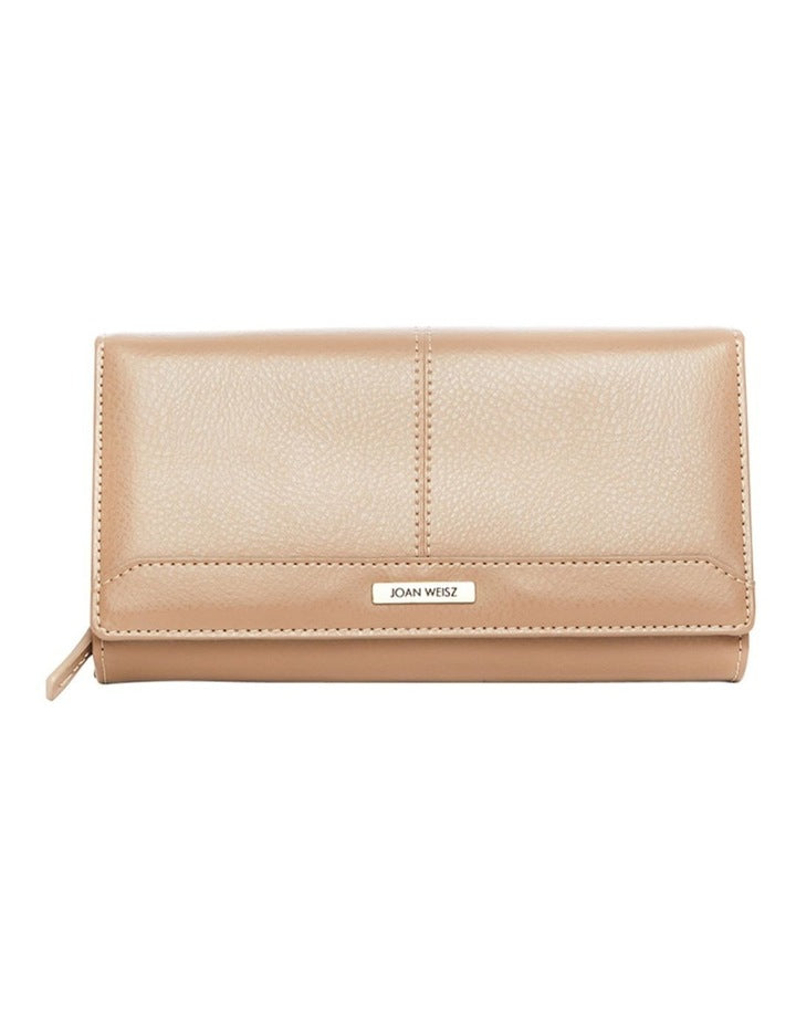 Dakota Flap Over Wallet in Taupe
