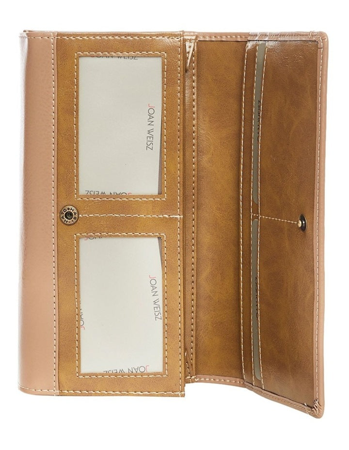 Dakota Flap Over Wallet in Taupe
