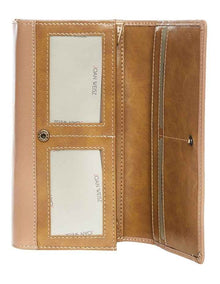 Dakota Flap Over Wallet in Taupe