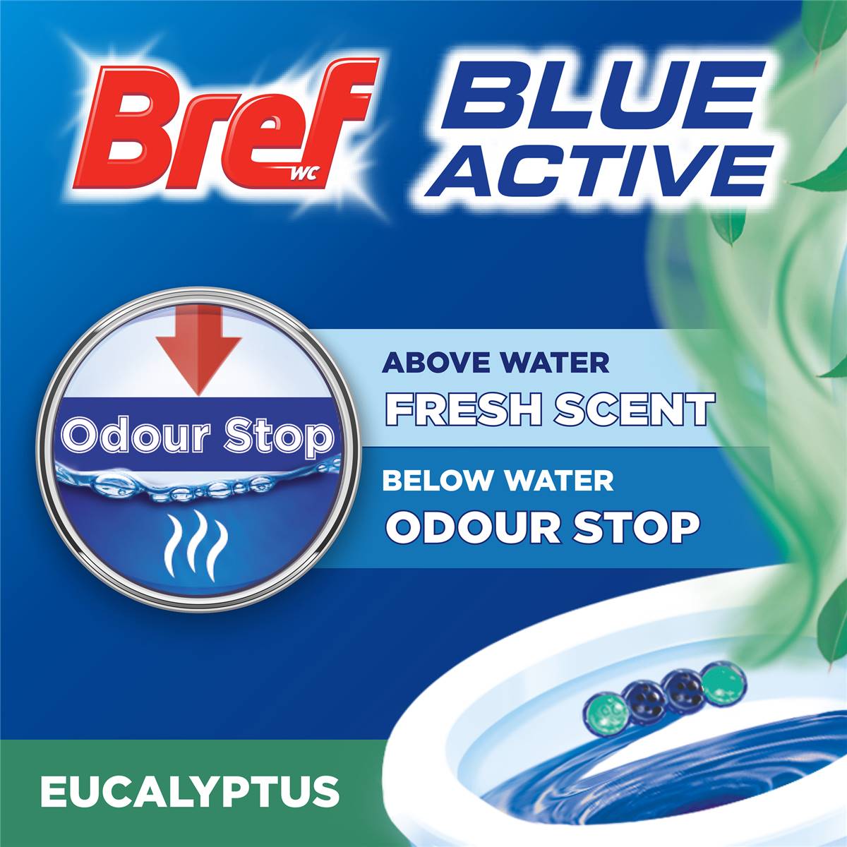 Bref Blue Active Eucalyptus Toilet Cleaner Block 50g