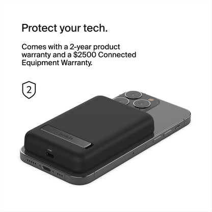 Belkin BoostUp Charge Magnetic Wireless Power Bank 5K + Stand (Black)