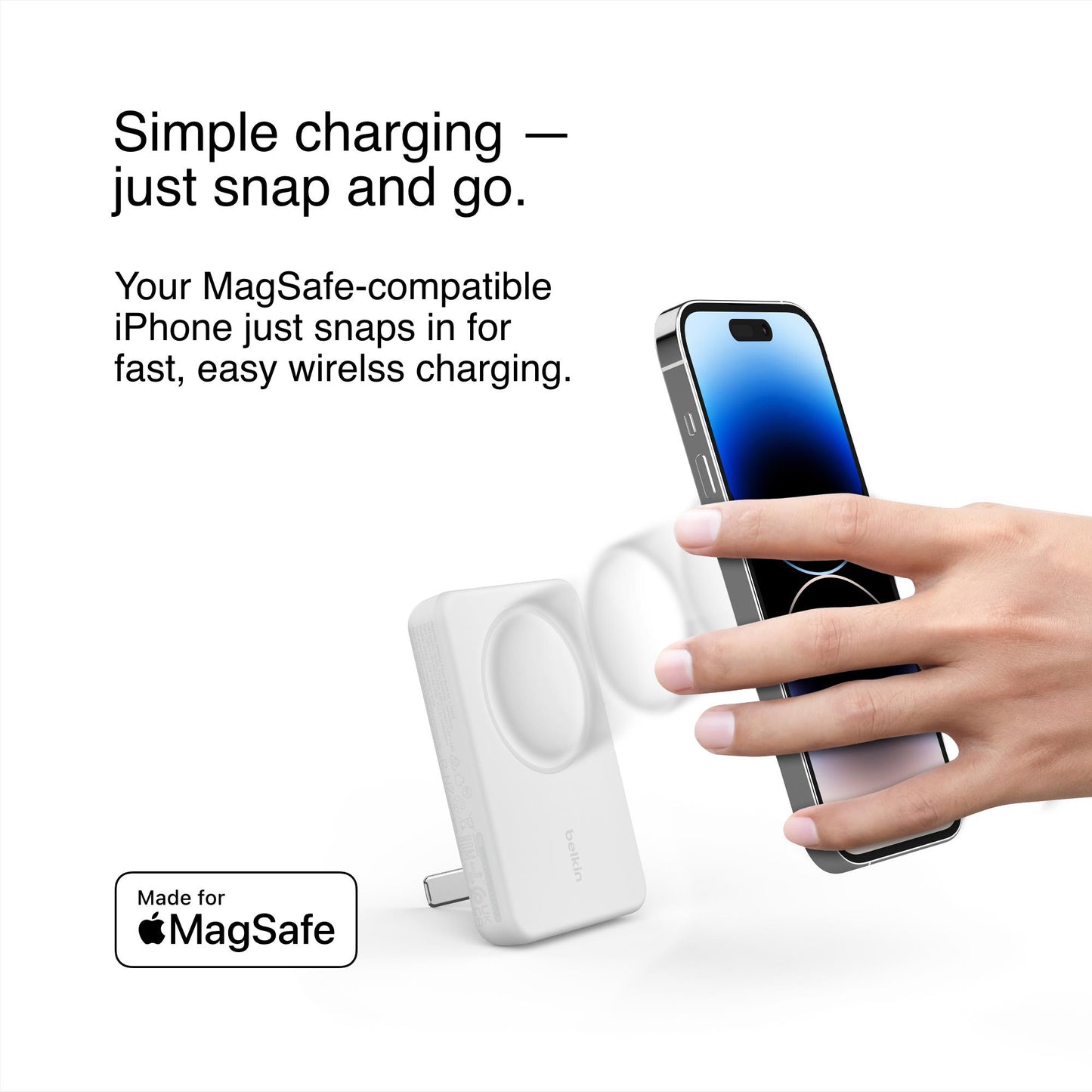 Belkin BoostUp Charge Magnetic Wireless Power Bank 5K + Stand (White)