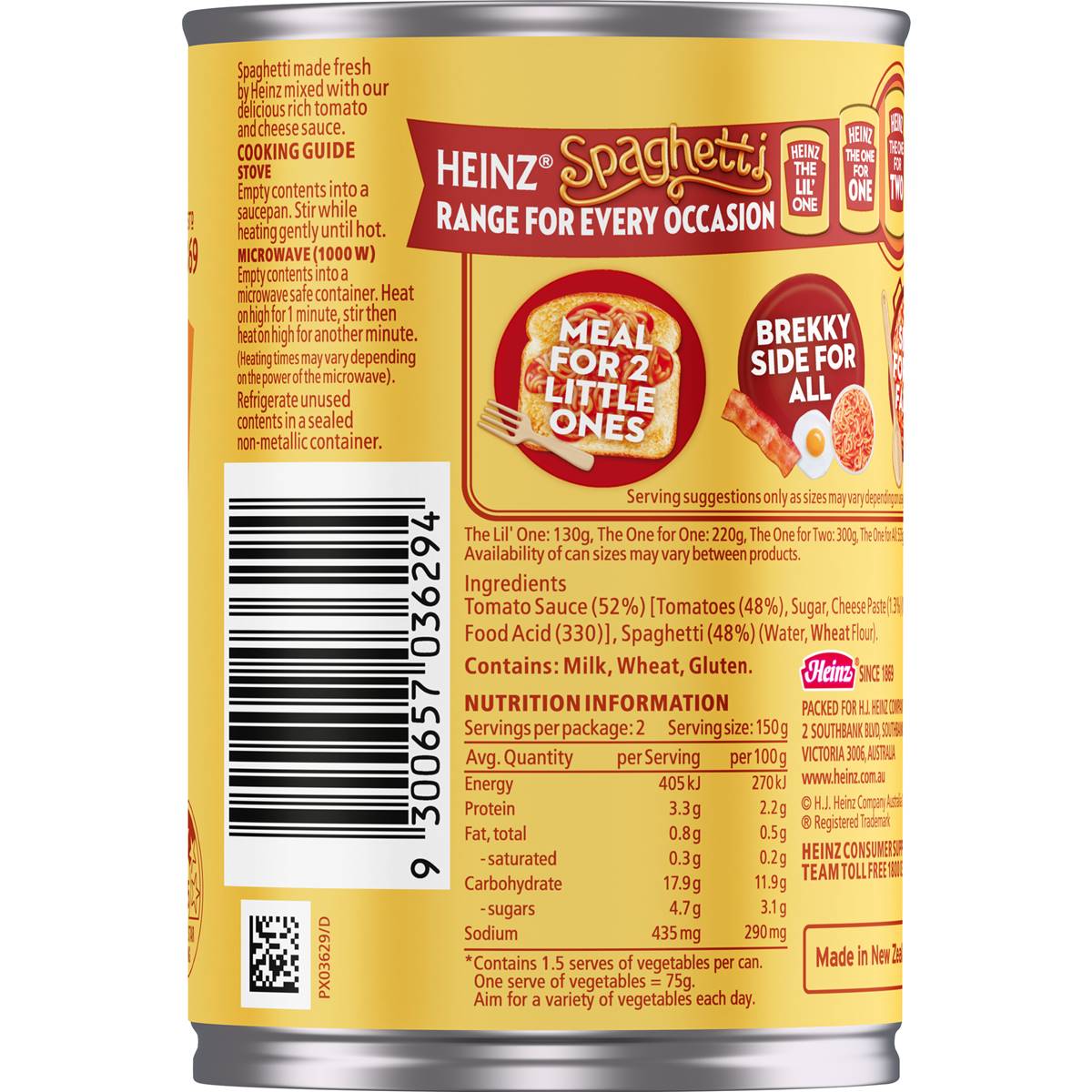 Heinz Extra Cheesy Canned Spaghetti Pasta 300g