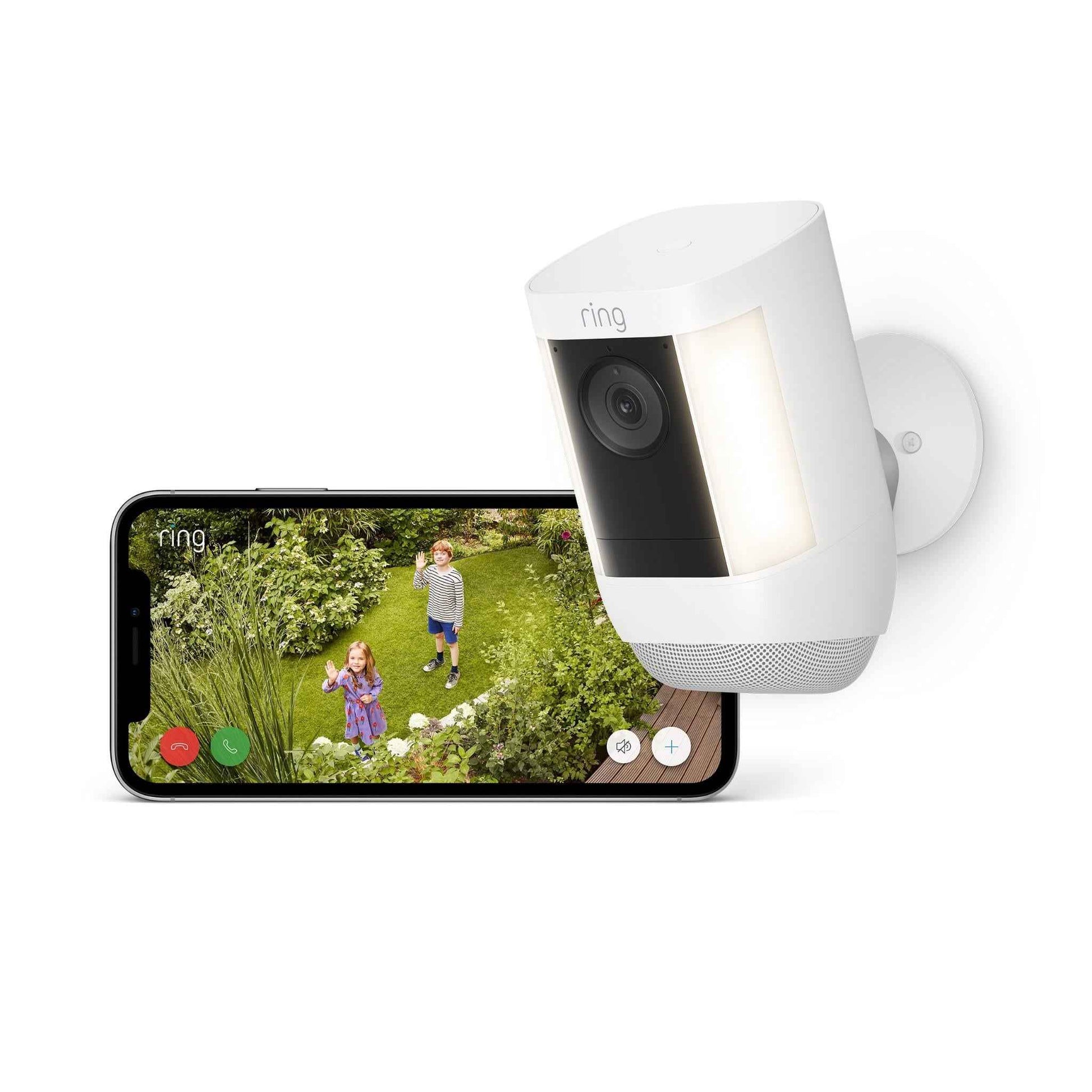 Ring Spotlight Security Camera Pro 2K Battery (White)
