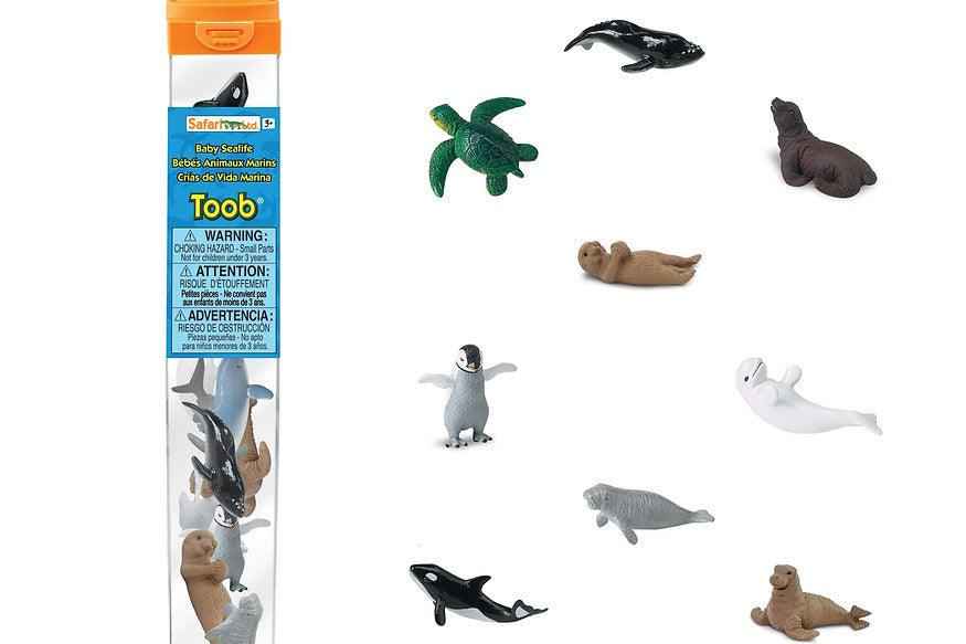 Tube of 12 Small Sea Life Animal Figurines Montessori Language Learning Ocean Figurines by Safari Ltd Toob Range Turtle Toys Best Seller 3yrs+