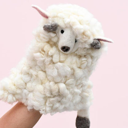 Tara Treasures Felt Lamb Hand Puppet Pretend & Imaginative Play Farm Animal Toys Retired 3yrs+