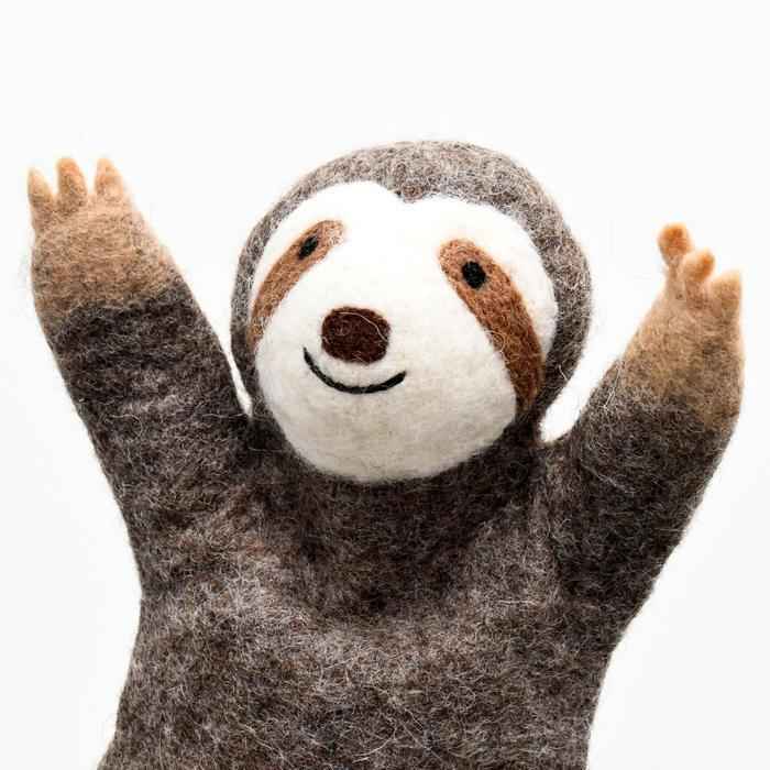 Tara Treasures Felt Sloth Hand Puppet Pretend & Imaginative Play Toys Retired 3yrs+