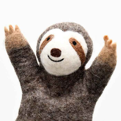 Tara Treasures Felt Sloth Hand Puppet Pretend & Imaginative Play Toys Retired 3yrs+