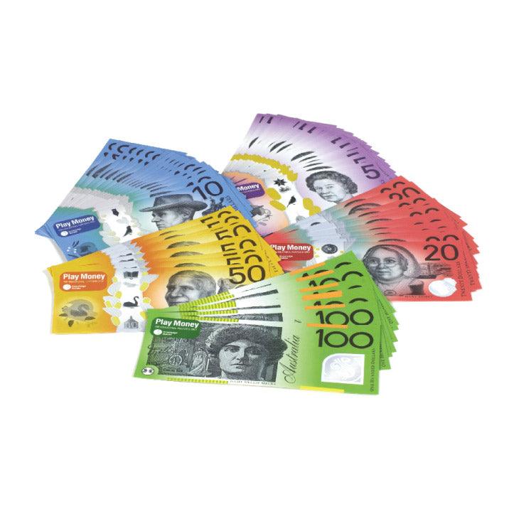 Tear Proof Play Money Notes Realistic synthetic paper 110p Fake Money By Knowledge Builder Math STEM  Range Math Games for Kids Best Seller Most Loved in Store 3yrs+