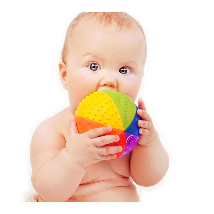 CaaOcho Natural Rubber Rainbow Sensory Ball 10cm Baby Toddler Toys Best Seller 12m+