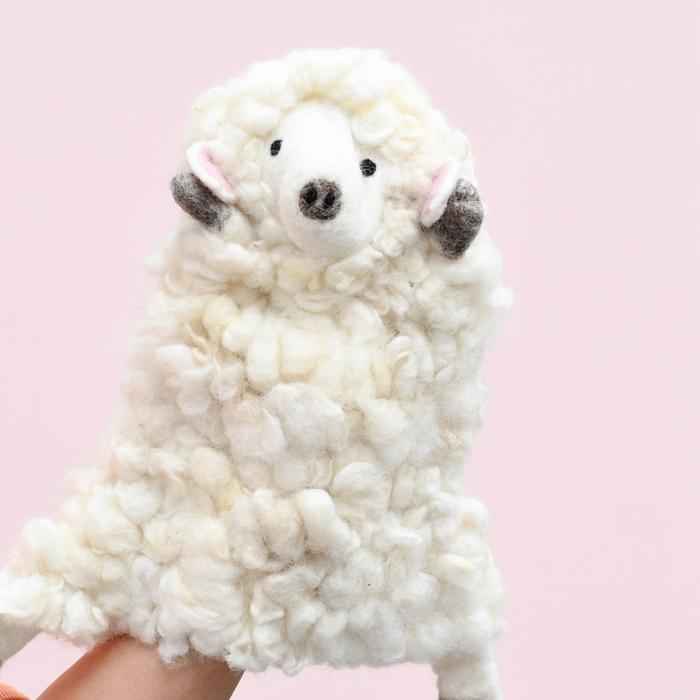 Tara Treasures Felt Lamb Hand Puppet Pretend & Imaginative Play Farm Animal Toys Retired 3yrs+