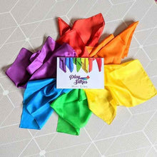 Play Silks by Play Silkies Australia Mini Silks Set of 6 45x45cm 100% Silk Natural Waldorf Toys Imaginative & creative Play open ended Baby Toddler Toys Best Seller 12m+