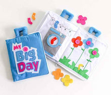 My Big Day Fabric Activity Book Blue Cover by Curious Columbus Kids Travel Toys Interactive Book Best Seller
