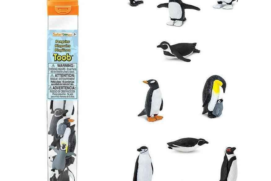 Tube of 10 Penguins Animal Figurines Montessori Language Learning Ocean Figurines by Safari Ltd Toob Range 3yrs+