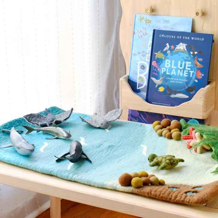 Tara Treasures Large Felt Sea and Rockpool Play Mat Ocean Playscape 80cm Pretend & Imaginative Play Toys Best Seller Most Loved in Store 3yrs+