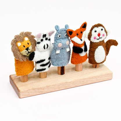 Tara Treasures Australian Hardwood Finger Puppet Stand (5 rods) Best Seller 3yrs+