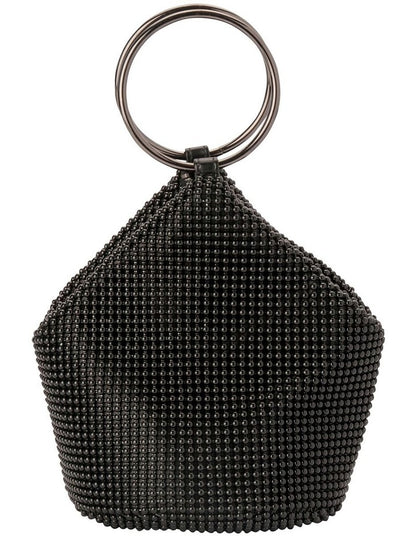 Bianca Ball Mesh Top Handle Bag in Black