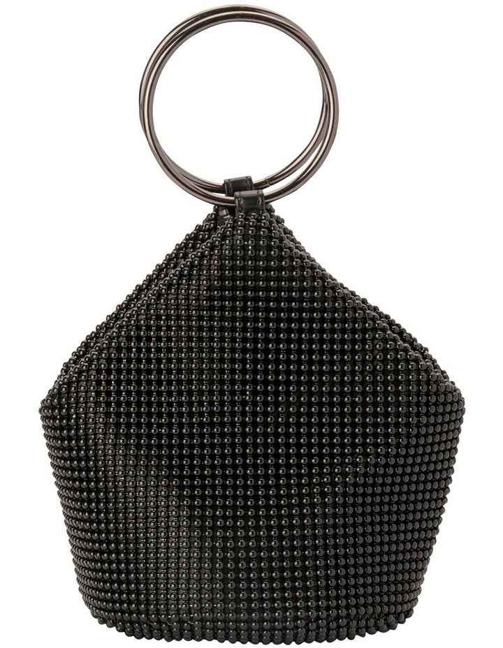 Bianca Ball Mesh Top Handle Bag in Black