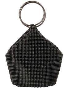 Bianca Ball Mesh Top Handle Bag in Black
