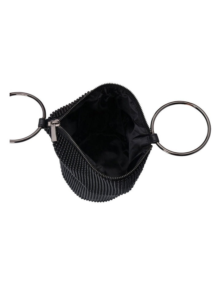 Bianca Ball Mesh Top Handle Bag in Black