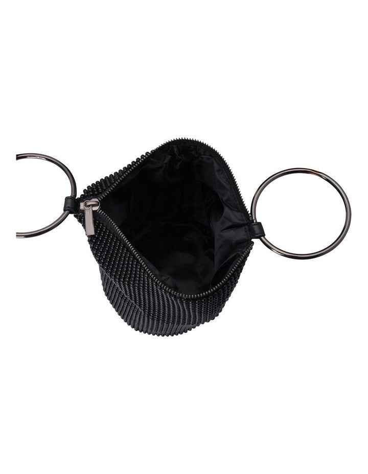 Bianca Ball Mesh Top Handle Bag in Black