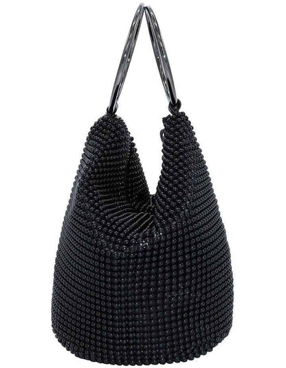 Bianca Ball Mesh Top Handle Bag in Black