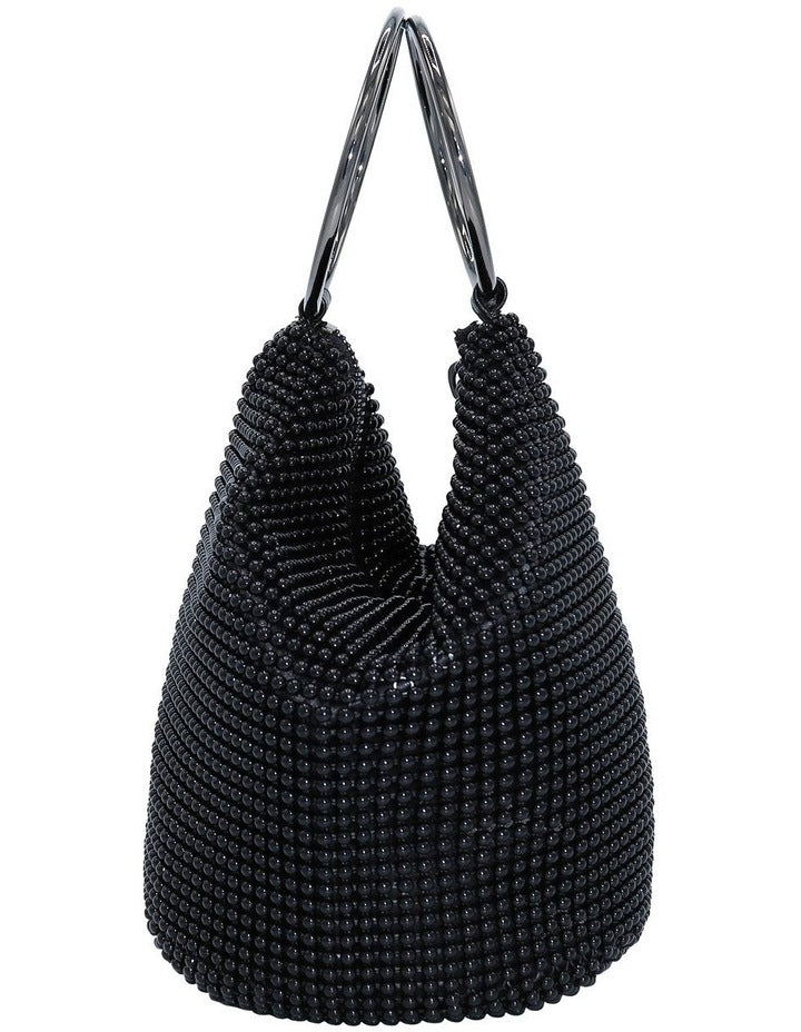 Bianca Ball Mesh Top Handle Bag in Black