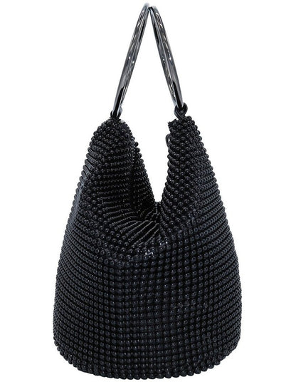 Bianca Ball Mesh Top Handle Bag in Black