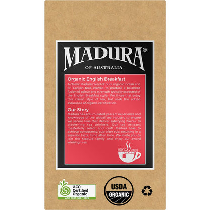 Madura Organic English Breakfast Tea Bags 50 Pack