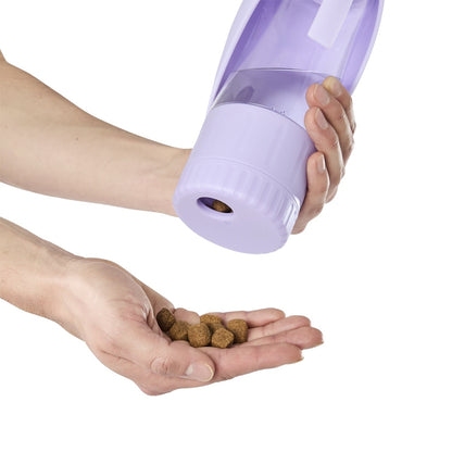 Pet Travel Bottle with Treat Holder - Lilac