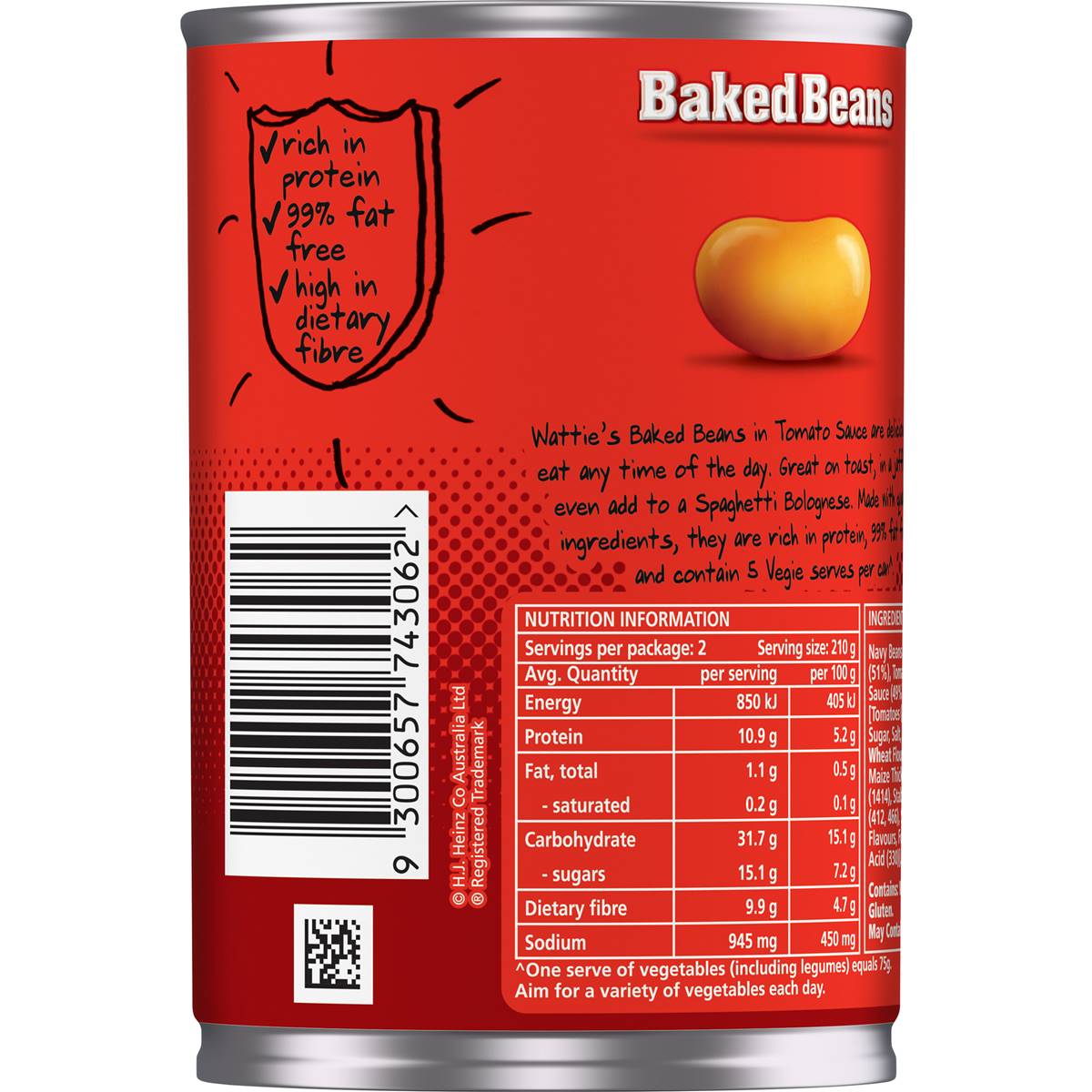 Wattie's Baked Beans In Tomato Sauce 420g