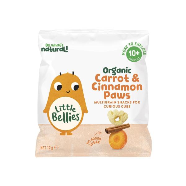 LITTLE BELLIES ORGANIC CARROT & CINNAMON PAWS 10+ MONTHS 12G